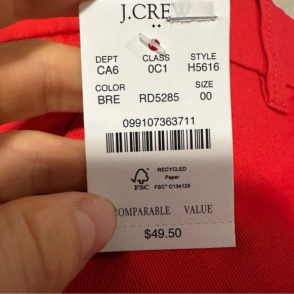 J crew belvedere red 3.5" classic chino short - Picture 5 of 5